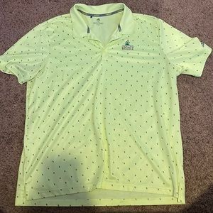 Neon yellow men’s adidas golf shirt